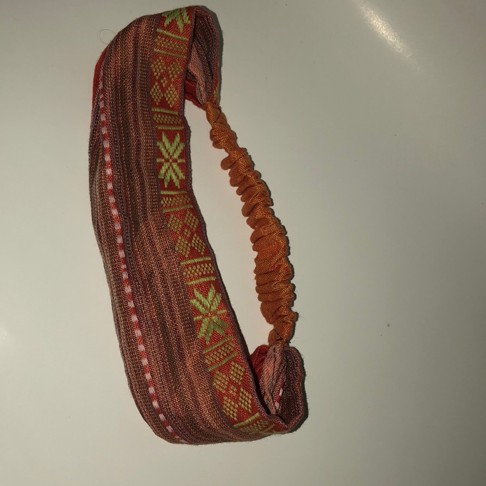 orange print head band